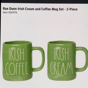 Rae Dunn IRISH COFFEE & IRISH CREAM coffee mug set 2 piece  NEW